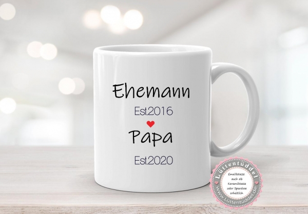 ♥ zauberhafte Tasse Emailletasse Becher  Dino 1; Name, Wunschname, Sterne KITA Kindergarten, Geburtstag, Einschulung, Kindergeburtstag, Dankeschön, Abschied, Jubiläum, Geschenk, Becher von Lüttentüddel - Kopie